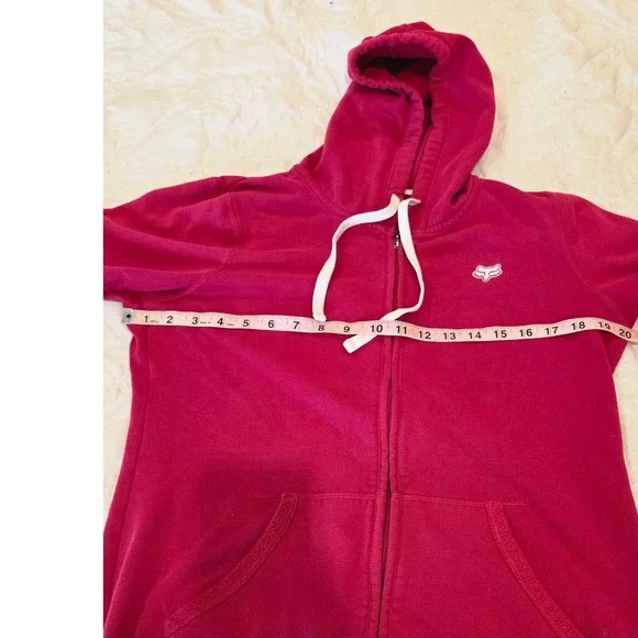 Fox Racing Womens Magenta Pink Full Zip Hoodie Fleece Embroidered Logo Large - Picture 5 of 10